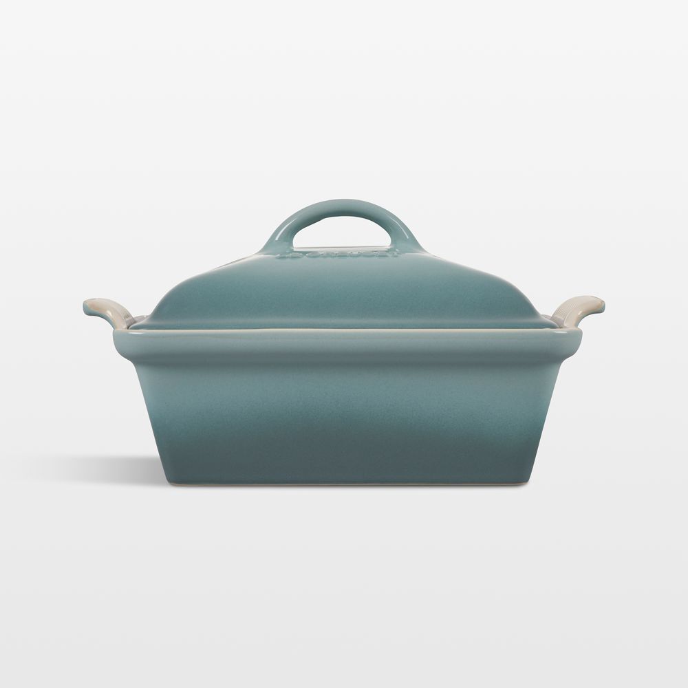 Le Creuset Heritage 3-Qt. Sea Salt Covered Square Casserole Dish with Lid, 9x9"