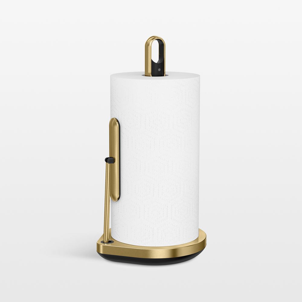 Simplehuman Kitchen Paper Towel Holder with Spray Pump, Brass Steel