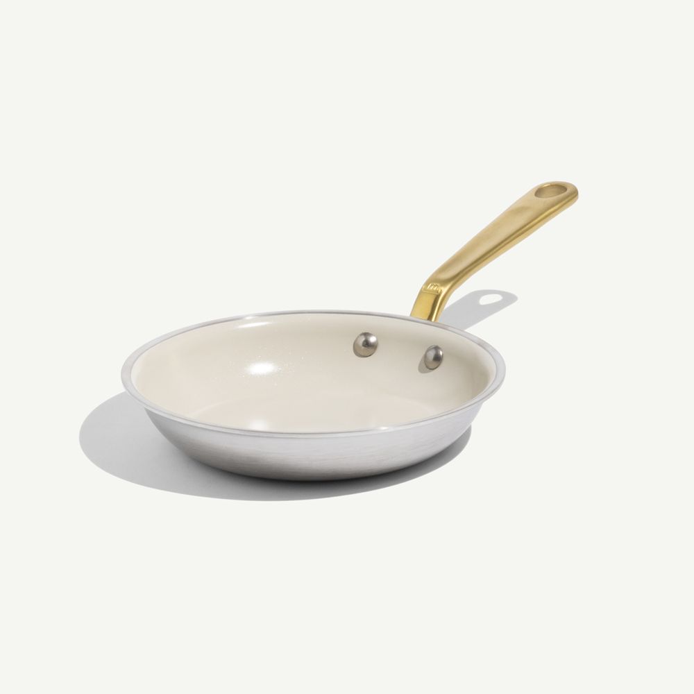 Made In CeramiClad Nonstick Sand 8" Fry Pan with Brass Hardware