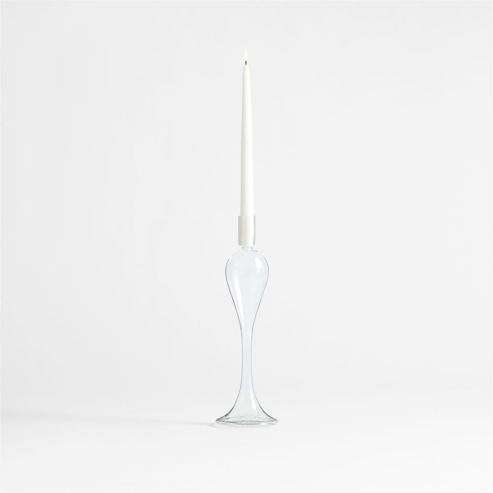 Milano Clear Glass Taper Candle Holders