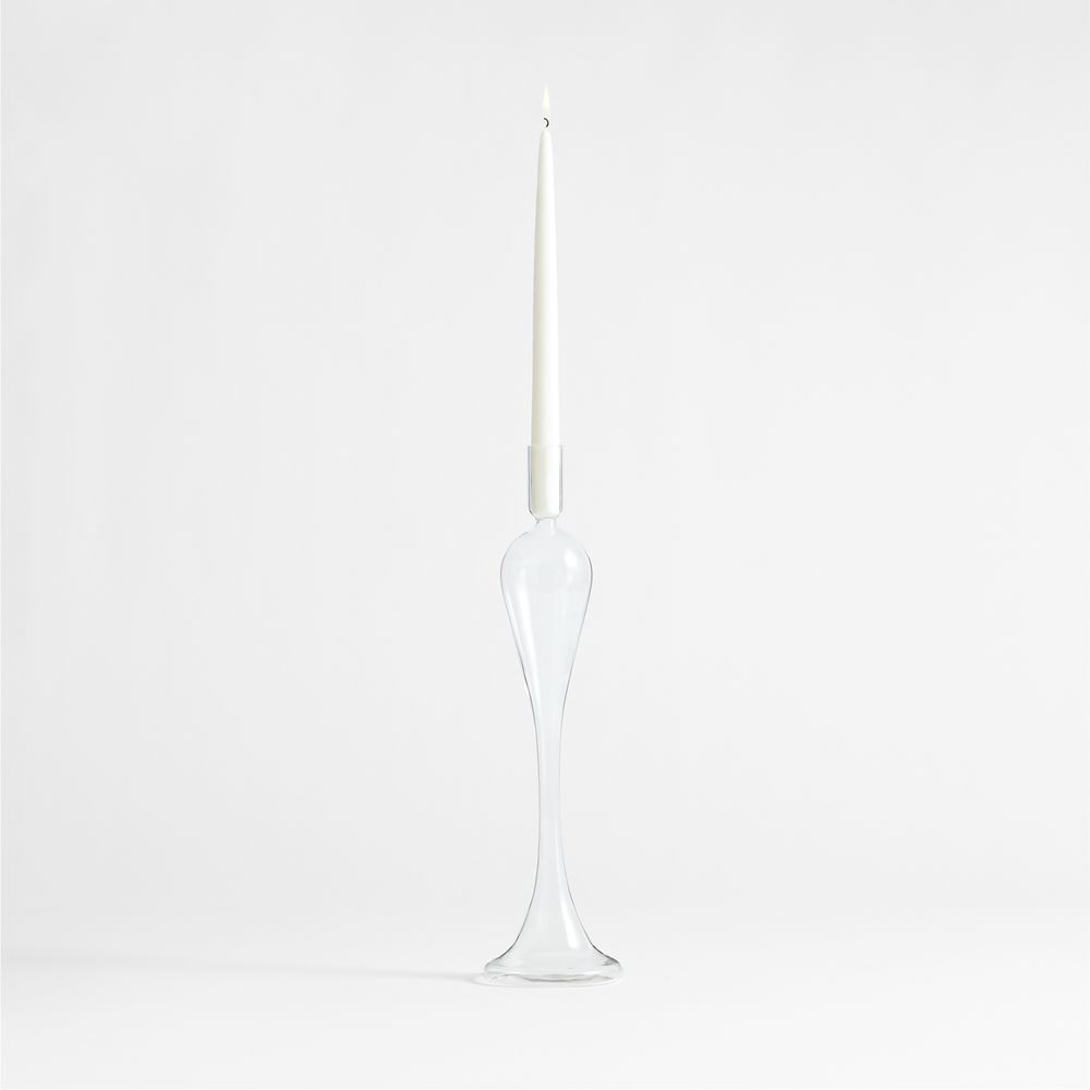 Milano Clear Glass Taper Candle Holders- Image 4