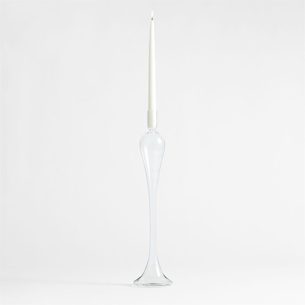 Milano Clear Glass Taper Candle Holders- Image 5