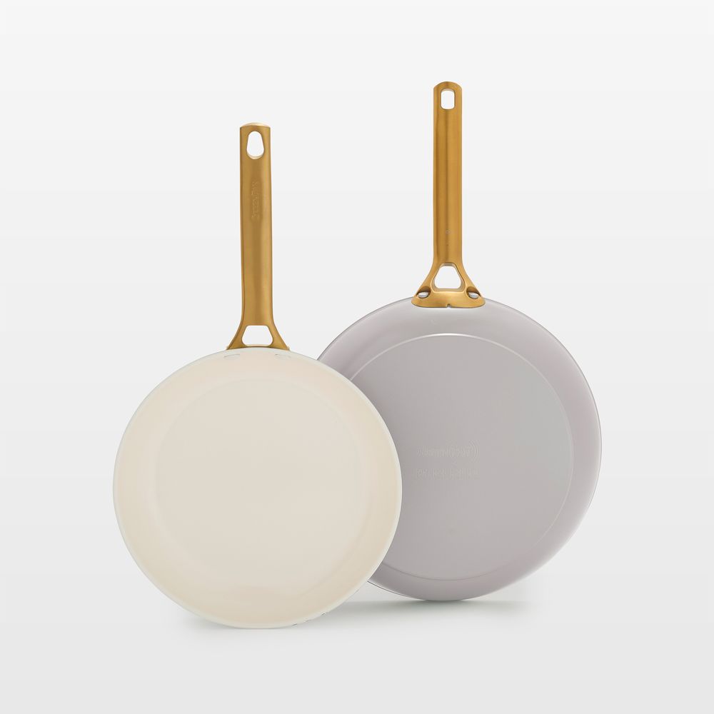 GreenPan Reserve Pro Oyster Ceramic Nonstick 10" and 12" Fry Pans Set
