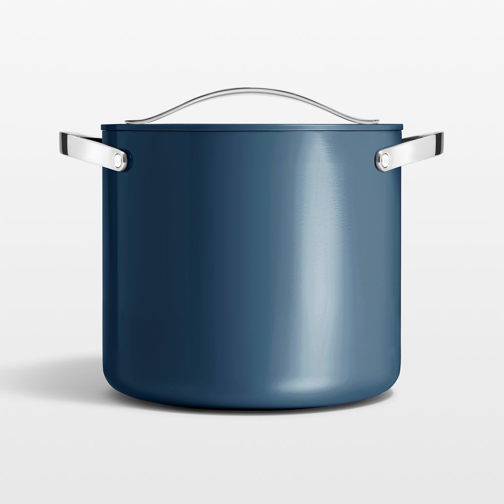 Caraway Cookware Plus Navy Ceramic 12-Qt. Stock Pot with Lid