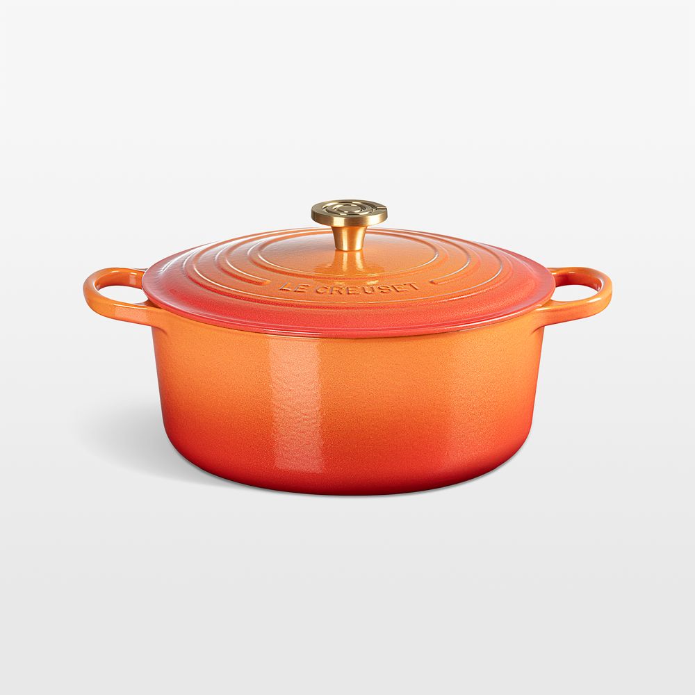Le Creuset Signature 7.25-Qt. Flamme Doree Round Dutch Oven with Crucible Knob