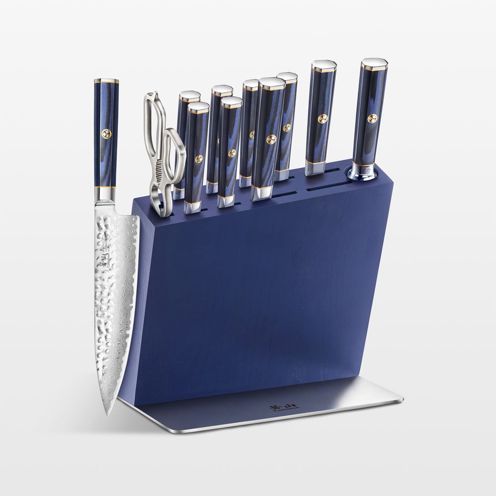 Cangshan Kita Blue 12-Piece HUA Knife Block Set Blue Block