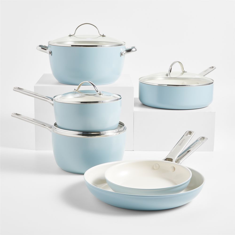 Greenpan Padova Pro Blue Haze 10-Piece Nonstick Ceramic Cookware Set