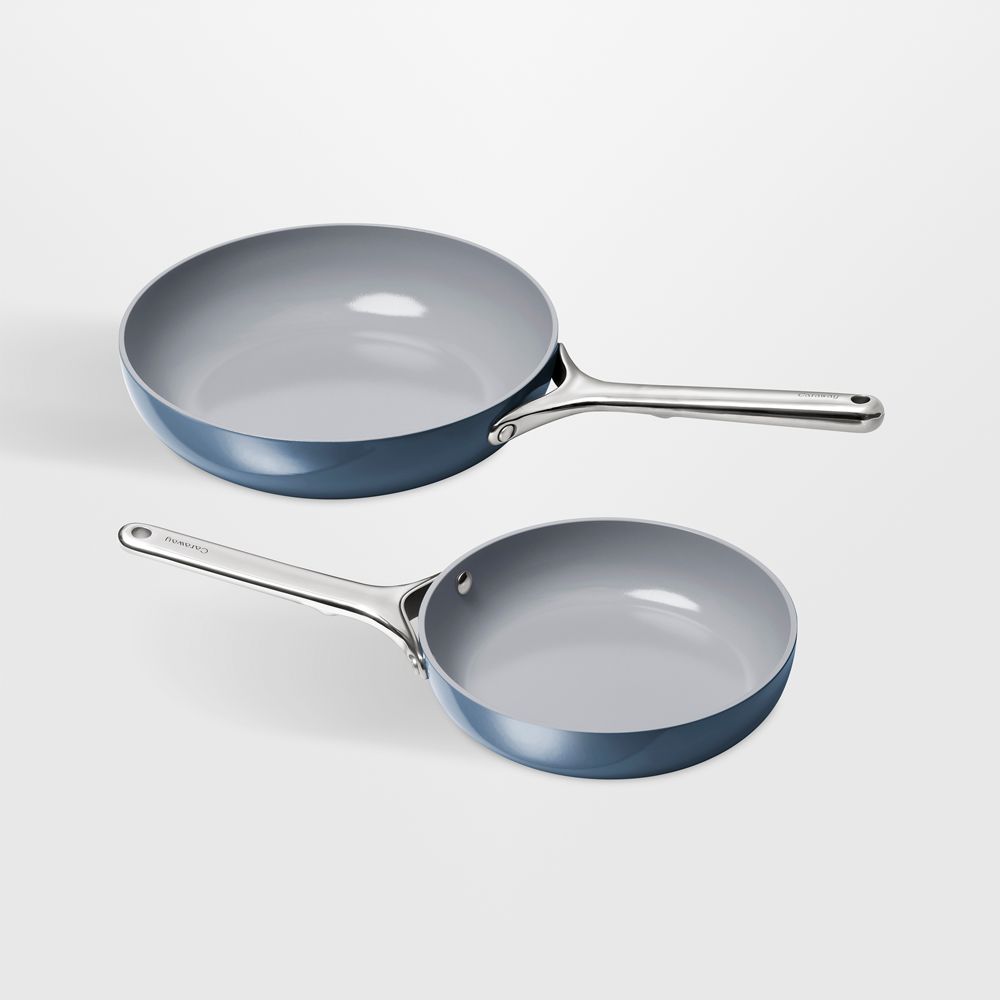 Caraway Navy Ceramic Nonstick 8" and 10.5" Fry Pan Duo