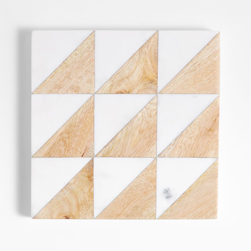 Geo Light Mango Wood Trivet