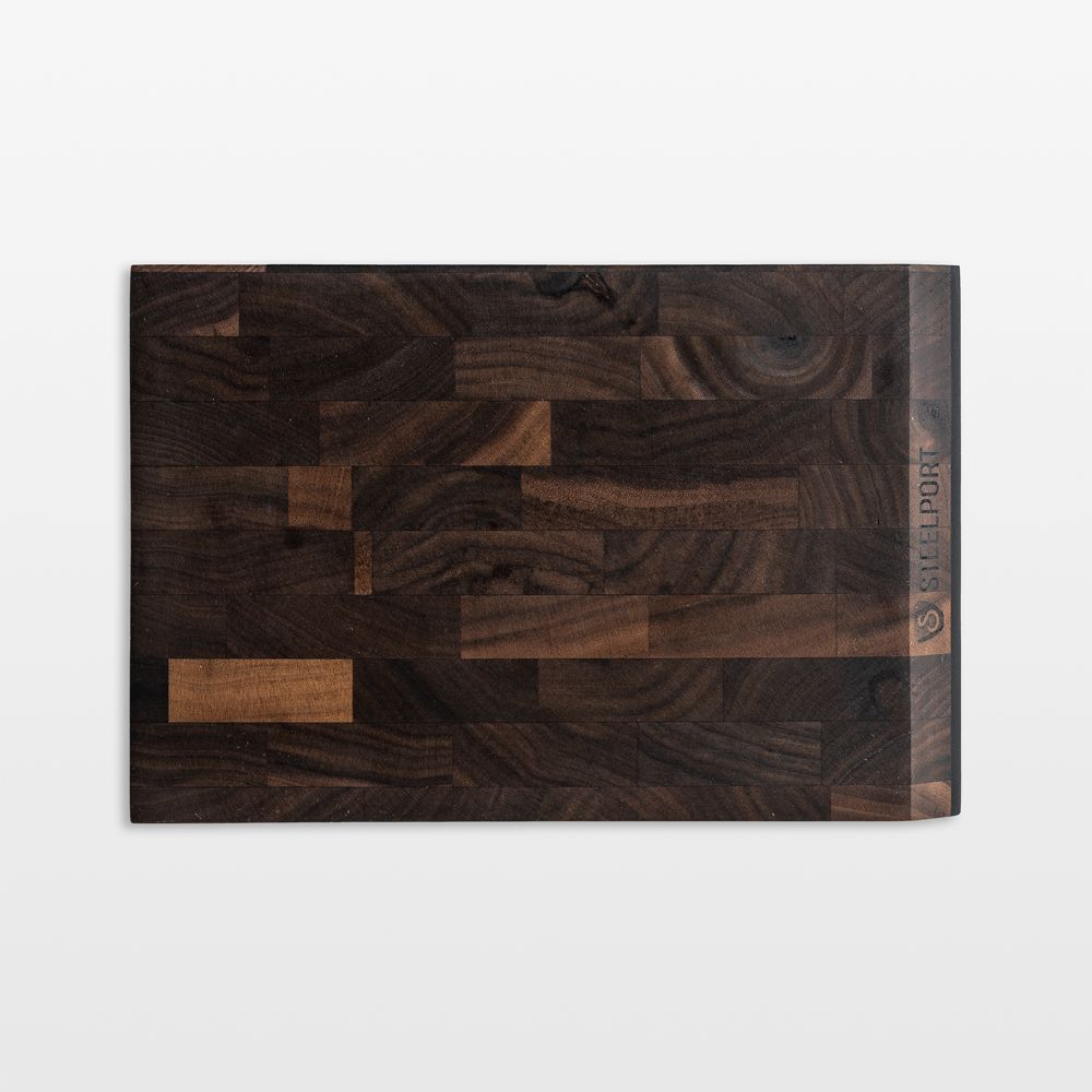 STEELPORT SteelCore 2-in-1 Walnut End-Grain Cutting Board, 9"x6"