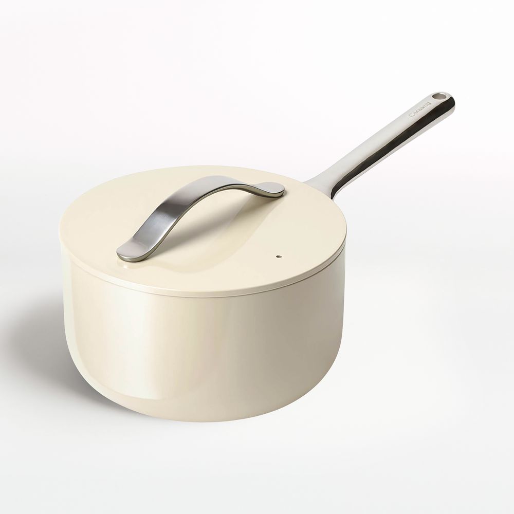 Caraway Cream 3-Qt. Ceramic Nonstick Saucepan
