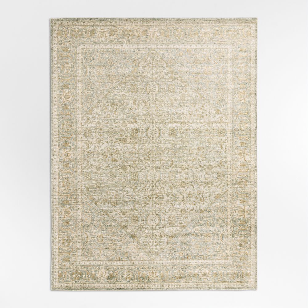 Cairo Wool Blend Traditional Green Area Rug