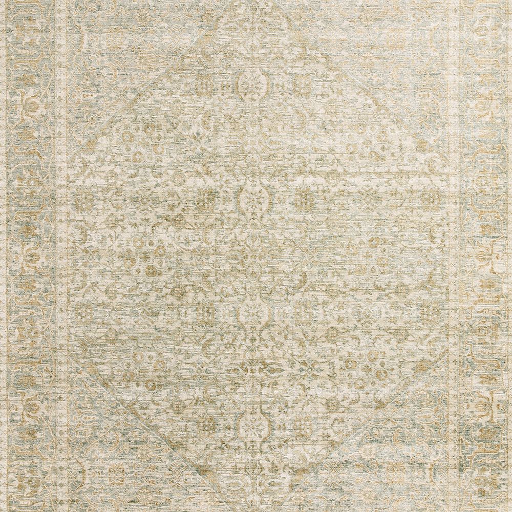 Alternative view of Cairo Wool Blend Traditional Green Area Rug