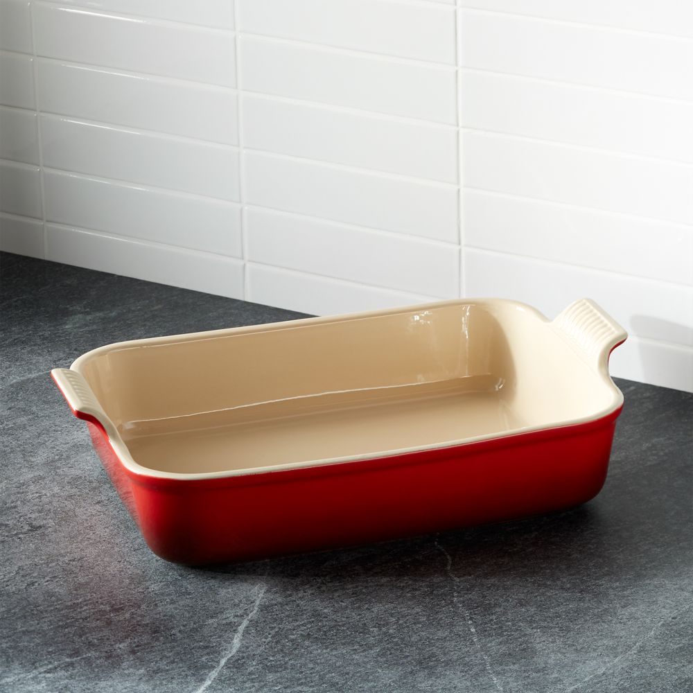 Le Creuset Heritage 4-Qt. Cerise Rectangular Baking Dish, 12x9"