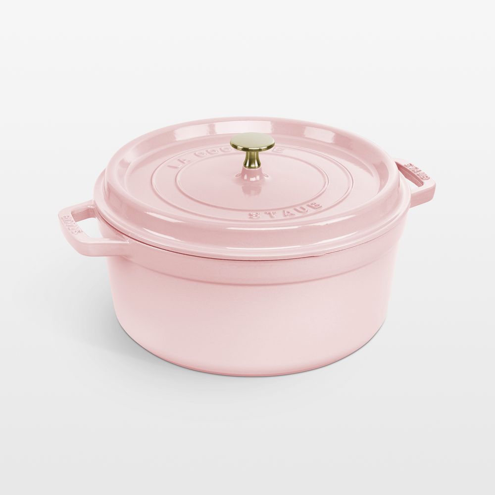 Staub Peony Pink Cast Iron 5.5-Qt. Round Cocotte