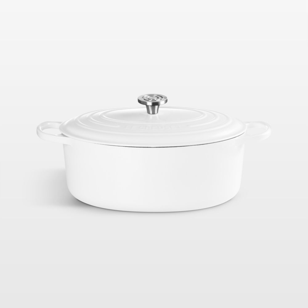 Le Creuset Signature 9.5-Qt. White Enameled Cast Iron Oval Dutch Oven