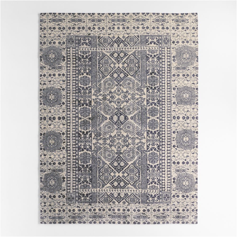 Sardinia Wool Performance Blend Traditional Blue Handknotted Area Rug