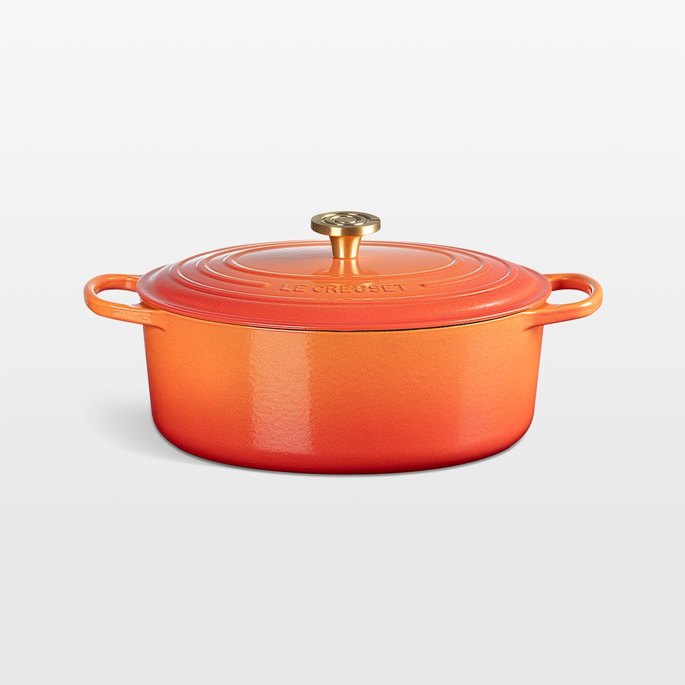 Le Creuset Signature 6.75-Qt. Flamme Doree Oval Dutch Oven with Crucible Knob