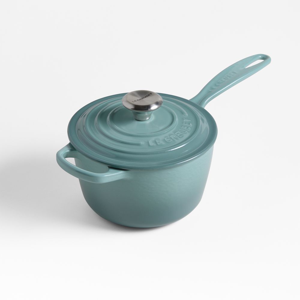 Le Creuset Signature 1.75-Qt. Sea Salt Enameled Cast Iron Saucepan with Lid