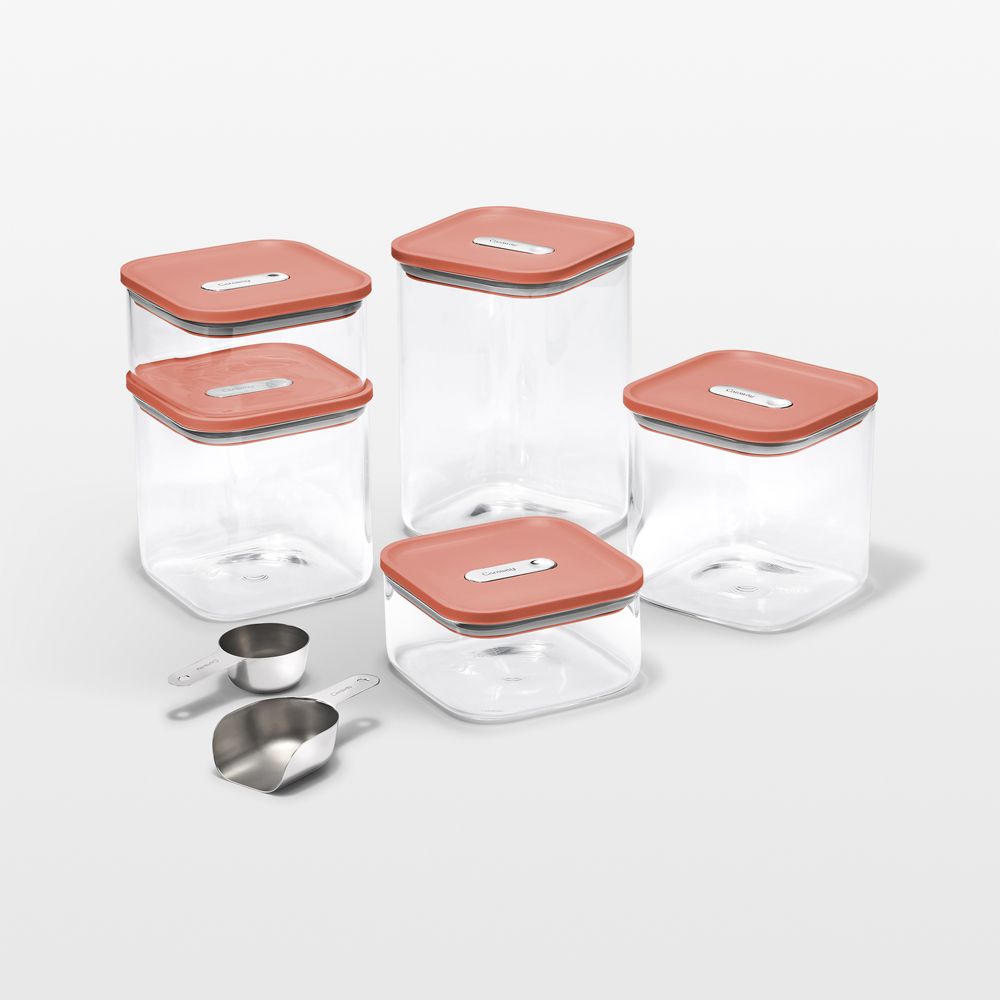 Caraway Perracotta 13-Piece Airtight Glass Food Storage Container Set with Plastic and Silicone Lids
