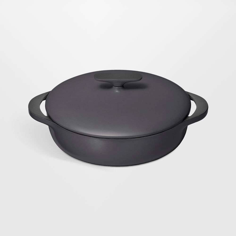 Caraway Charcoal 3.5-Qt. Enameled Cast Iron Braiser with Domed Lid