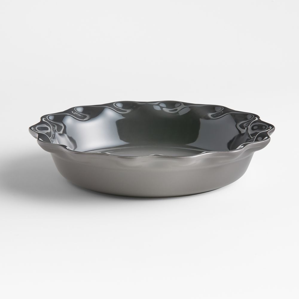 Le Creuset Heritage 9" Oyster Stoneware Pie Dish with Fluted Rim