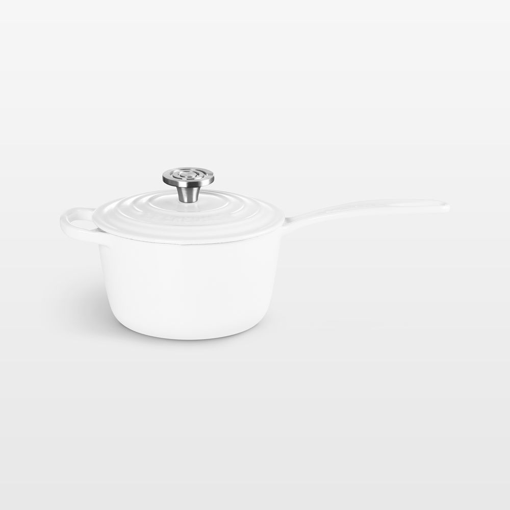 Le Creuset Signature 1.75-Qt. White Enameled Cast Iron Saucepan with Lid