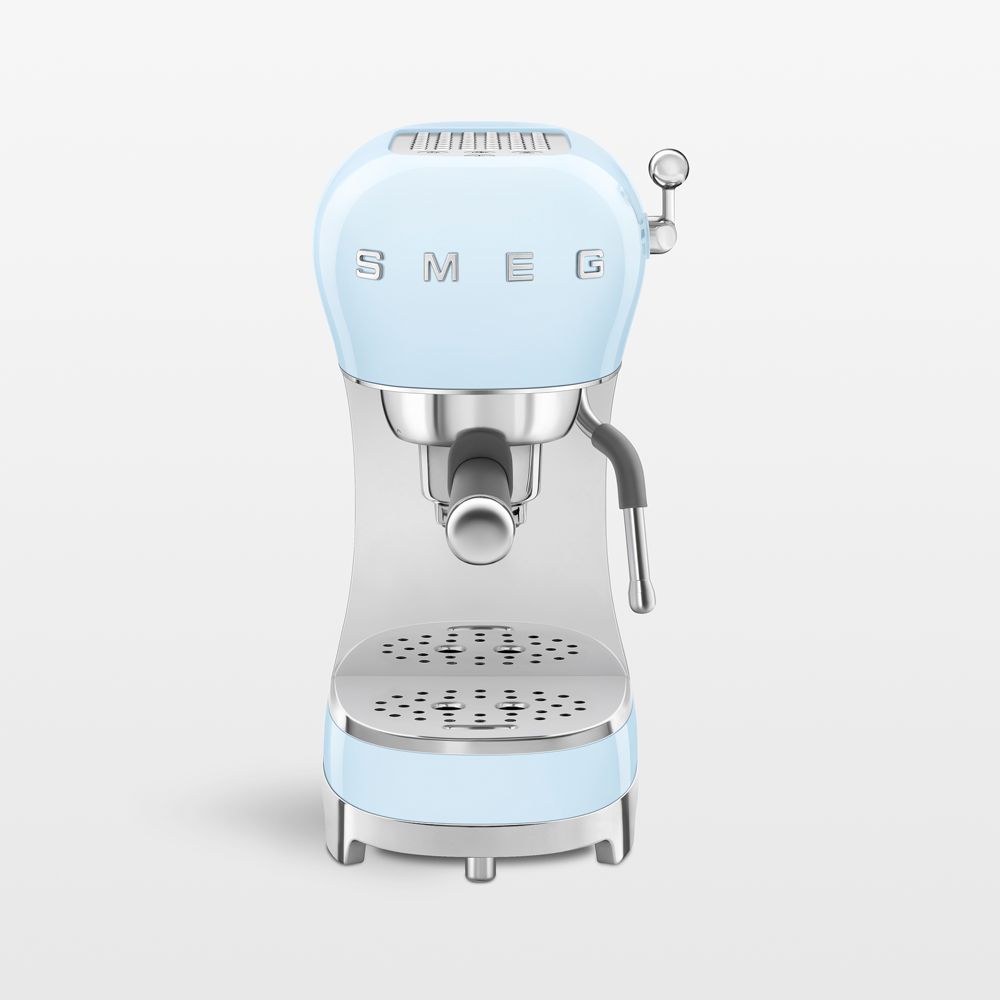 SMEG Pastel Blue Retro Manual Espresso Machine with Steam Wand