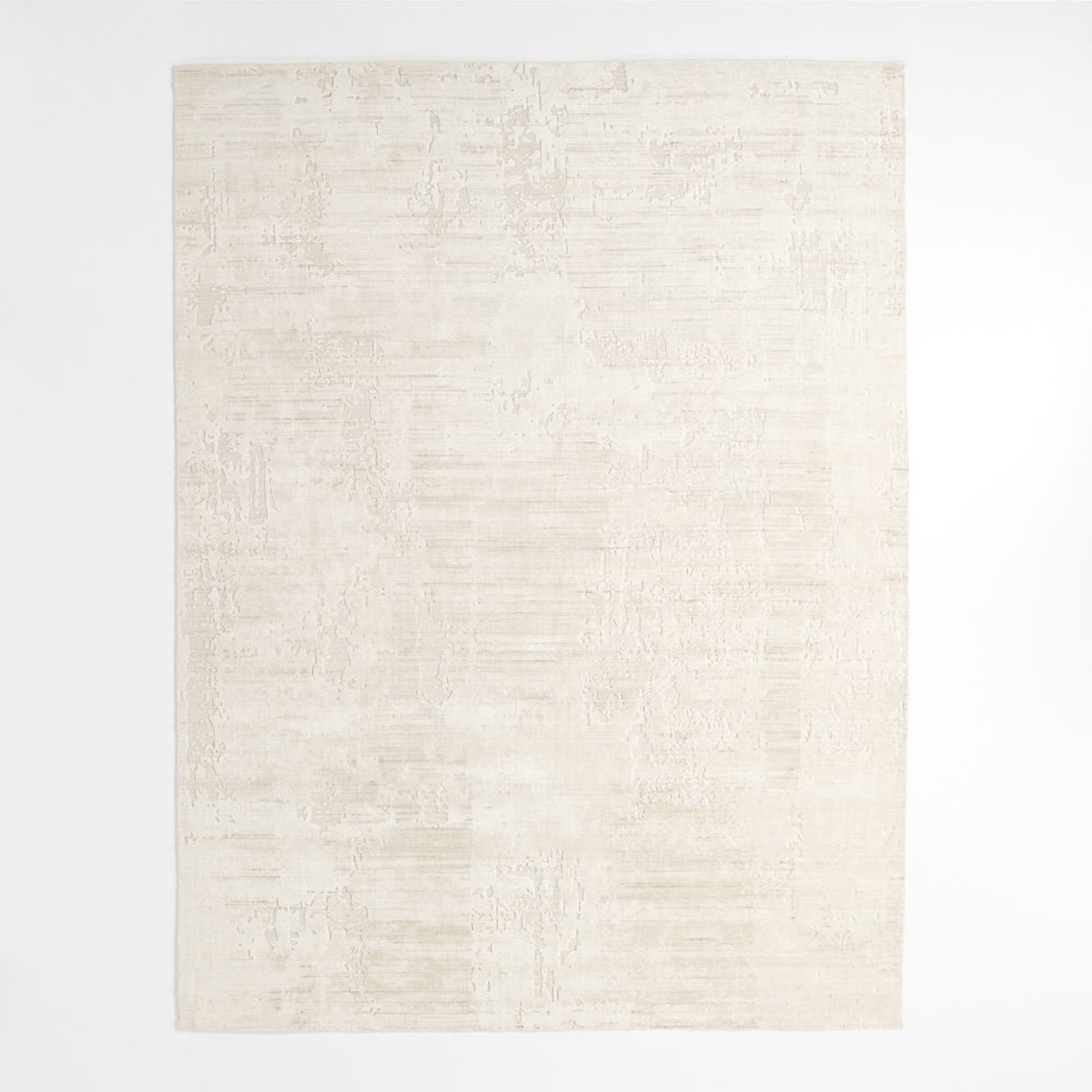 Tottori Viscose Abstract Handwoven Ivory Area Rug