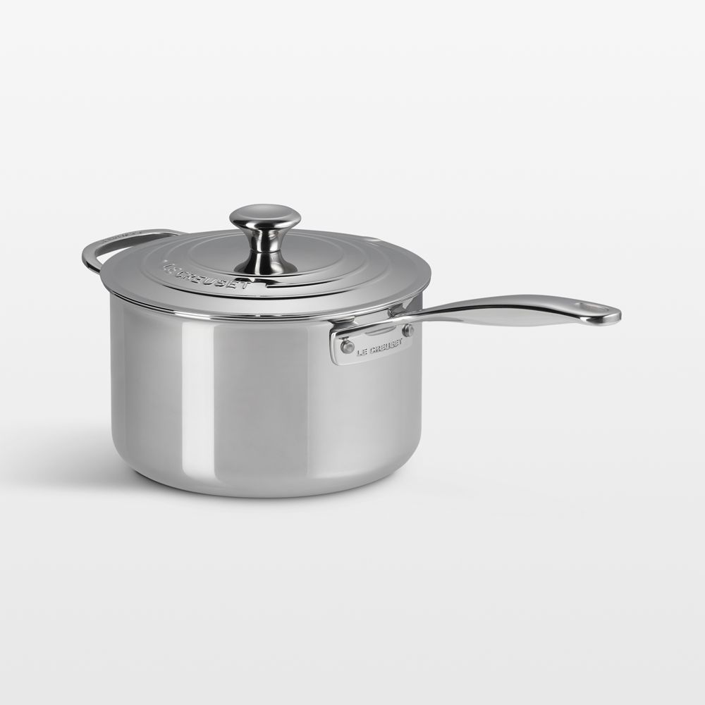 Le Creuset Signature Stainless Steel 4-Qt. Saucepan with Lid