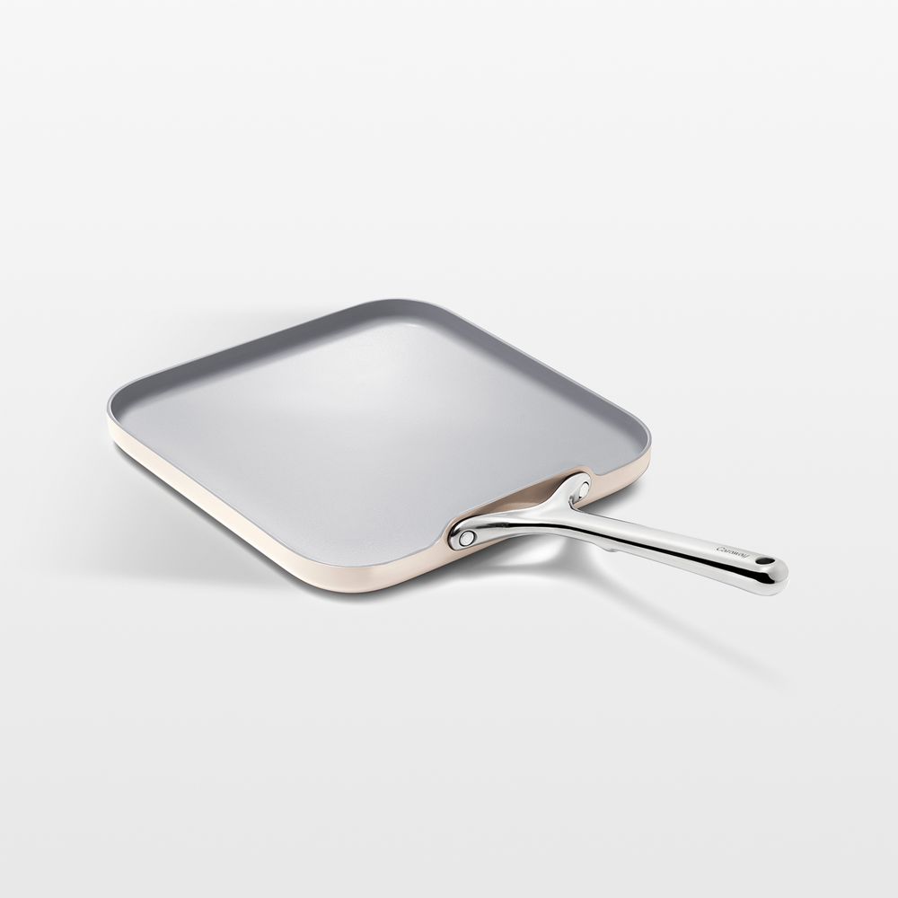 Caraway Cream Ceramic Nonstick Square Griddle Pan