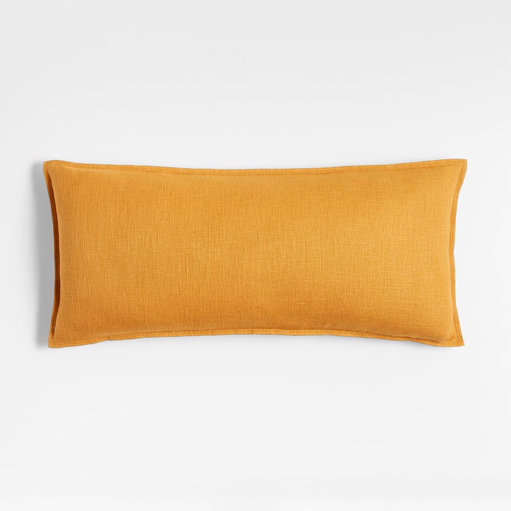 Amber 36"x16" Laundered Linen Throw Pillow