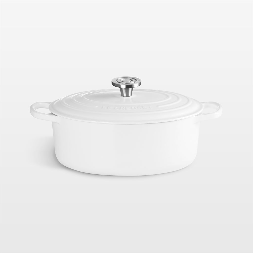 Le Creuset Signature White 5-Qt. Enameled Cast Iron Oval Dutch Oven