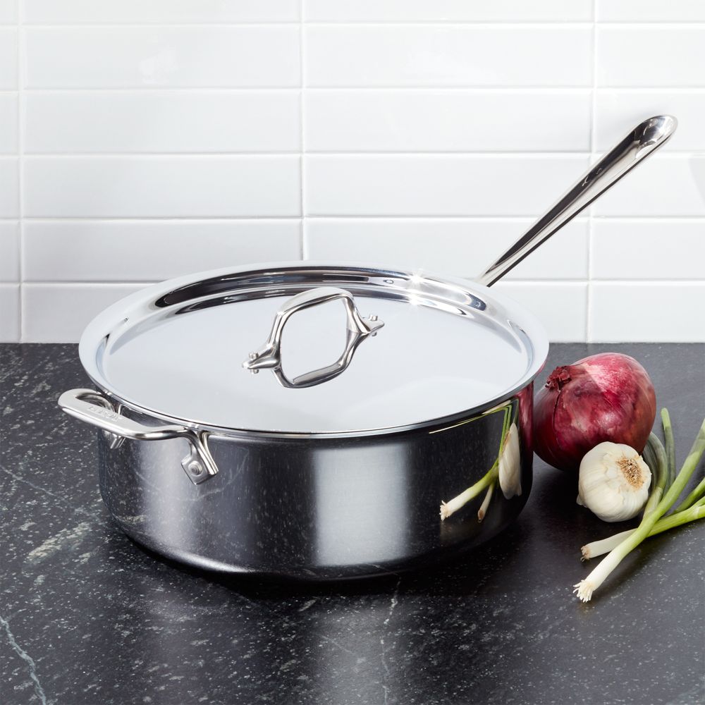 All-Clad d3 Stainless Steel 6-Qt. Deep Sauté Pan with Lid