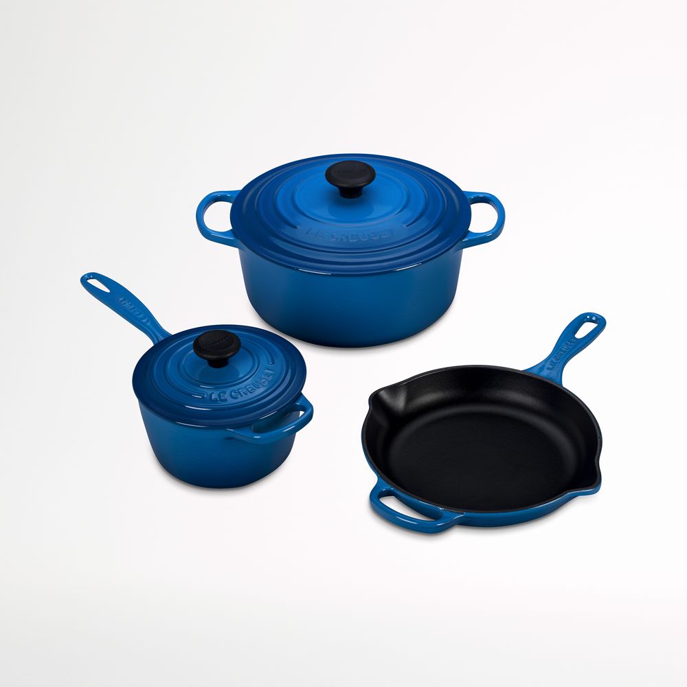 Le Creuset Signature 5-Piece Marseille Enameled Cast Iron Cookware Set