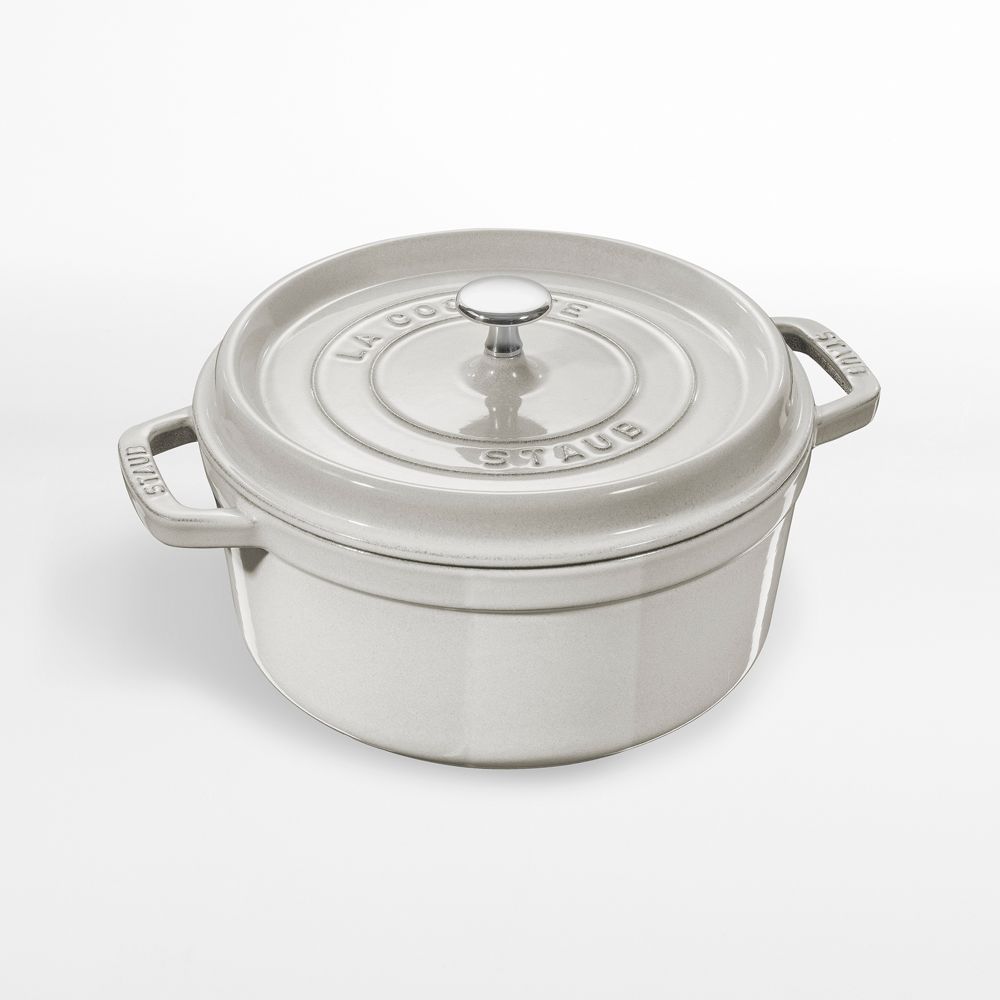 Staub 4-Qt. White Truffle Round Cocotte