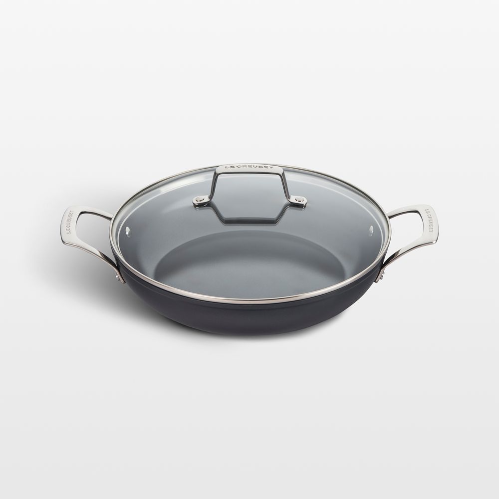 Le Creuset Essential Ceramic Nonstick 11" Shallow Braiser with Glass Lid