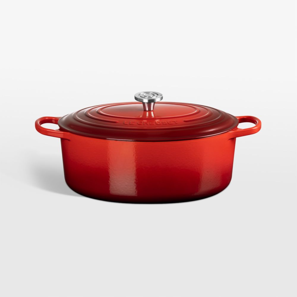 Le Creuset Signature 9.5-Qt. Cerise Enameled Cast Iron Oval Dutch Oven