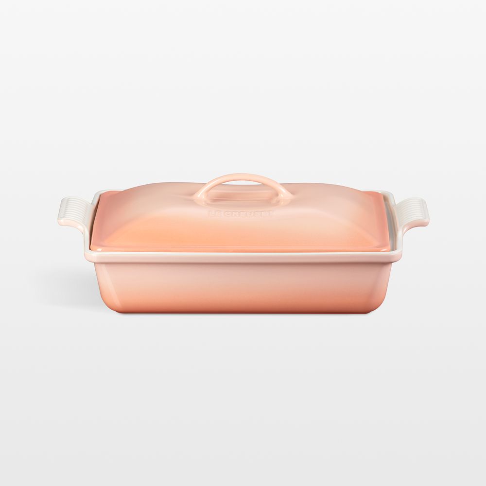 Le Creuset Heritage Peche Rectangular Casserole Dish with Lid