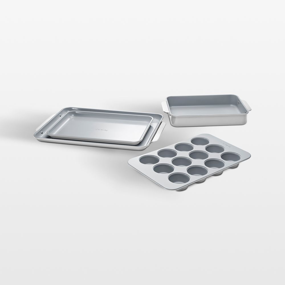 Caraway Grey Non-Toxic Ceramic Nonstick 6-Piece Half Bakeware Set