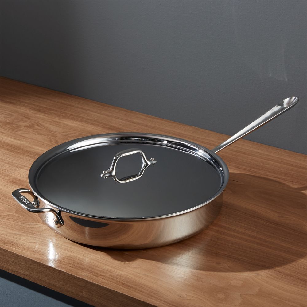 All-Clad d3 Stainless 6 qt. Saute Pan with Lid