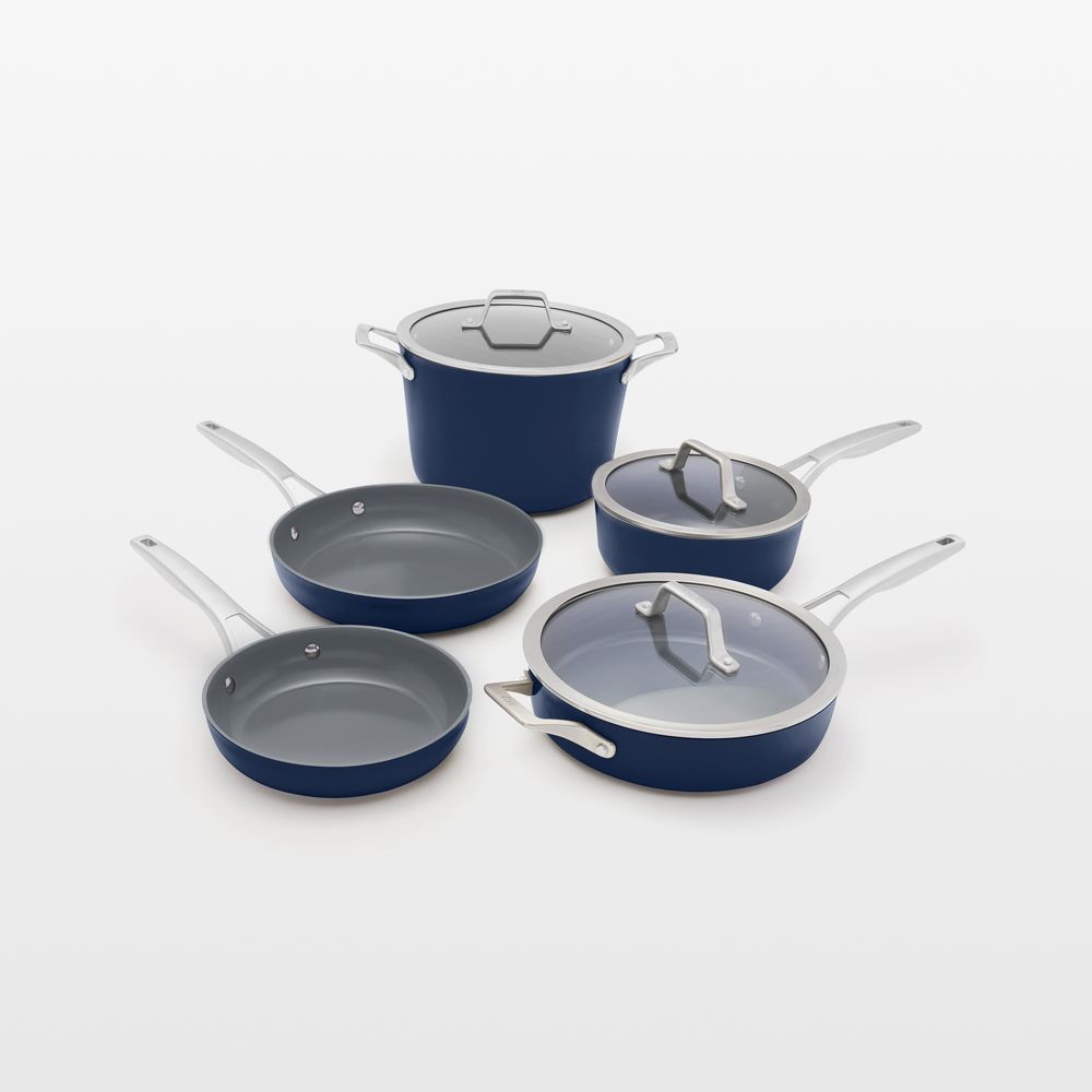 Calphalon Ceramic Nonstick Navy 8-Piece Cookware Set