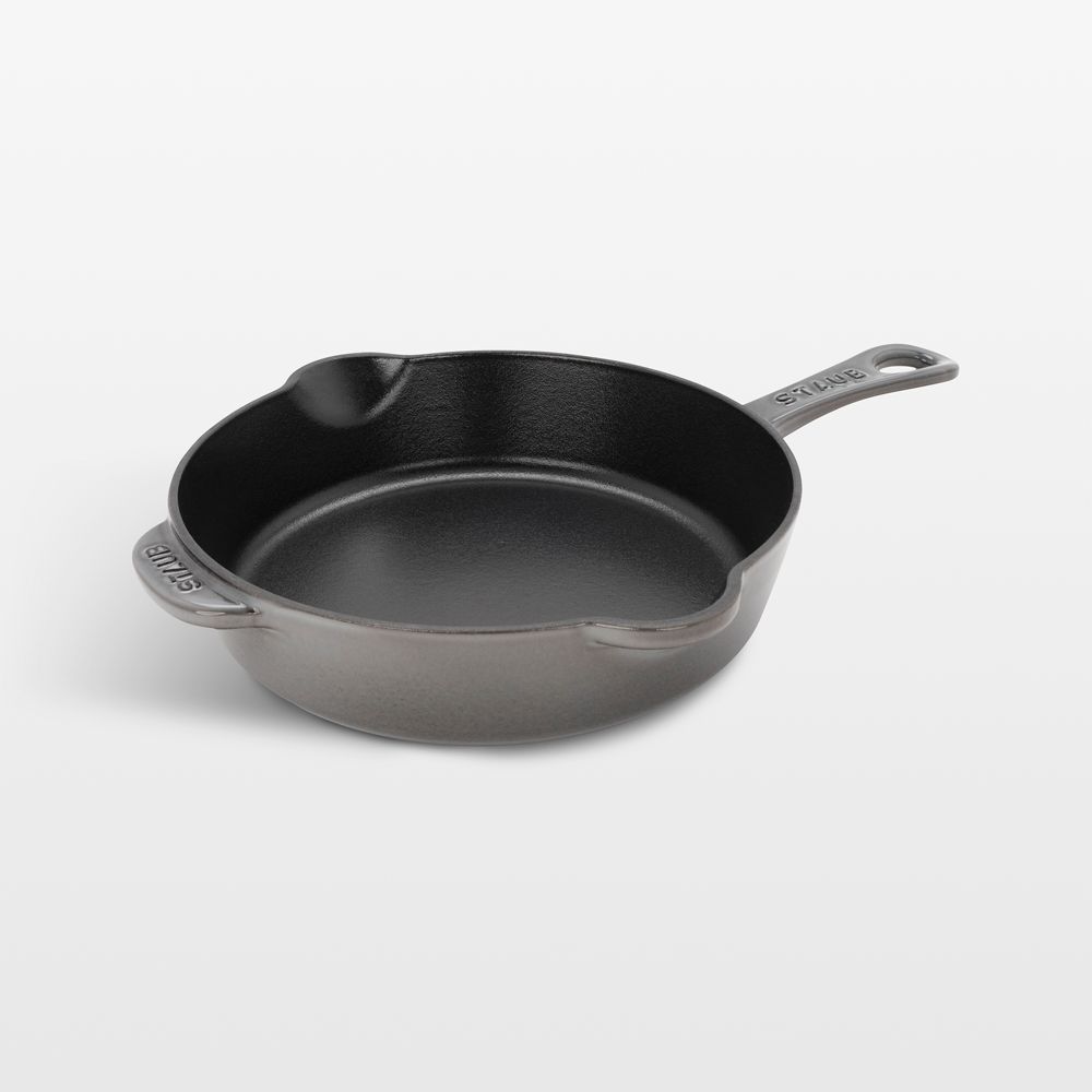 Staub 8.5" Graphite Grey Enameled Cast Iron Traditional Deep Skillet
