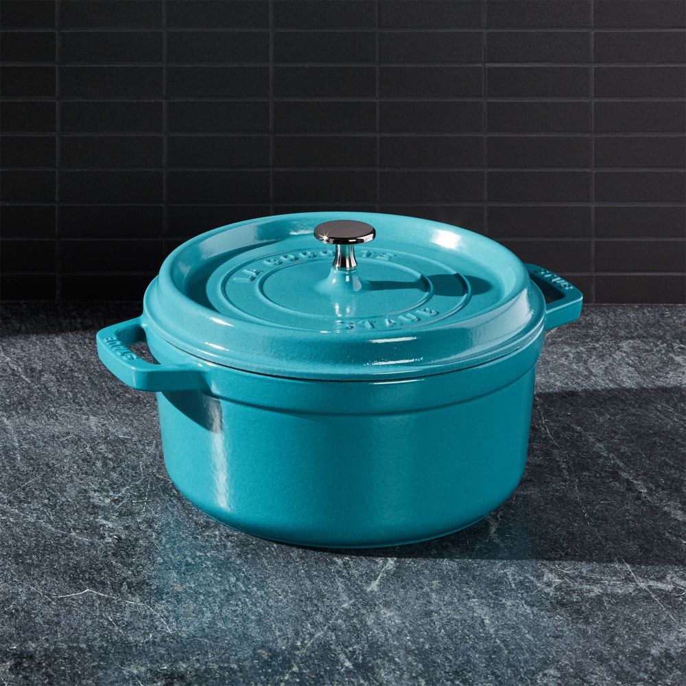 Staub 4-Qt Turquoise Round Cocotte
