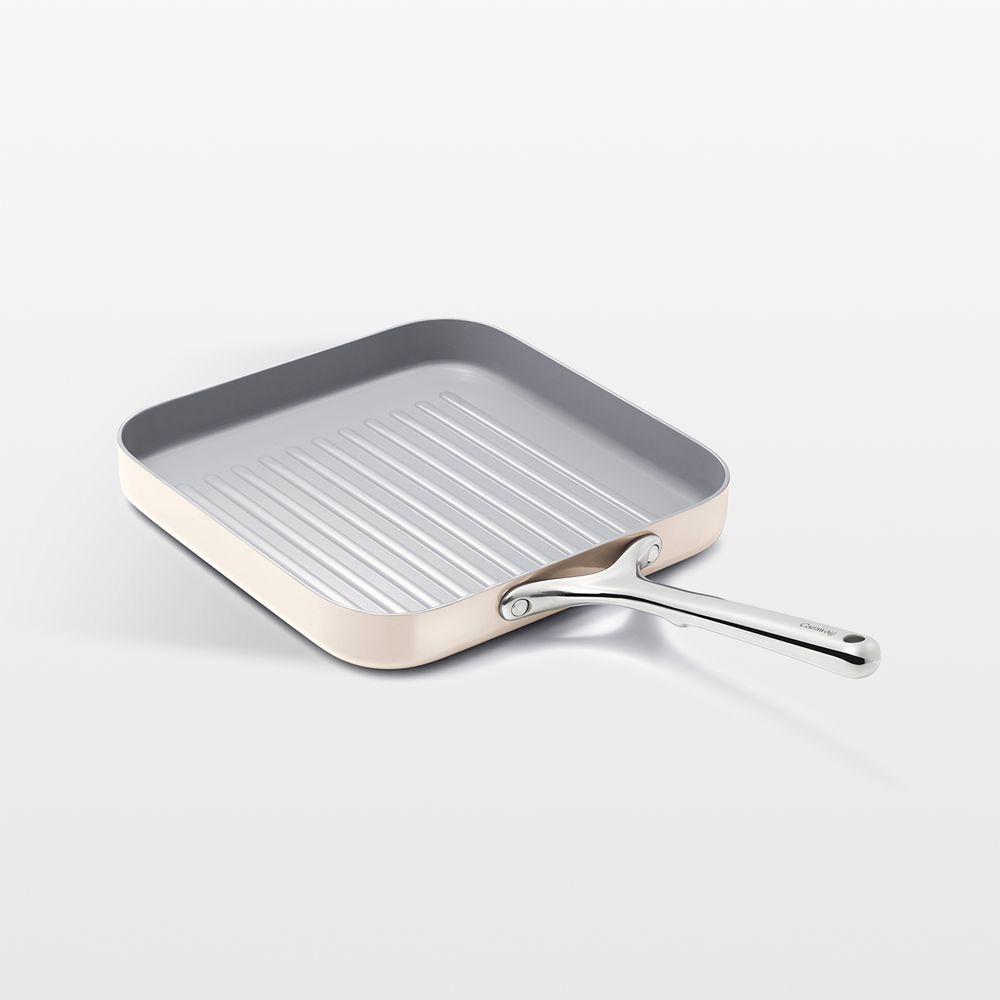 Caraway Cream Ceramic Nonstick Square Grill Pan
