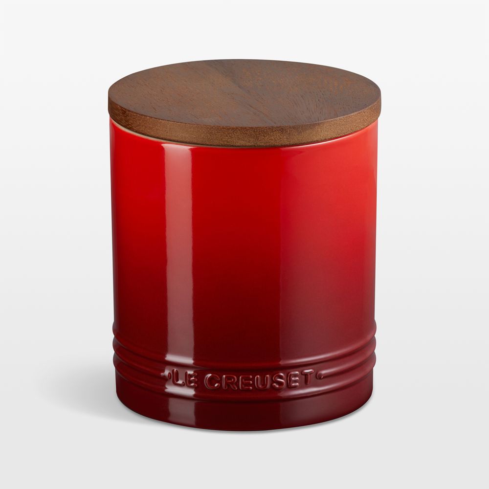 Le Creuset 40-Oz. Cerise Stoneware Canister
