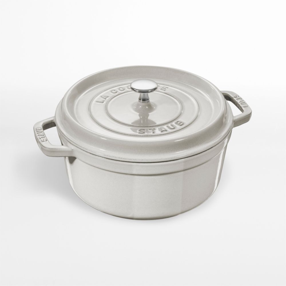 Staub 5.5-Qt. White Truffle Round Cocotte