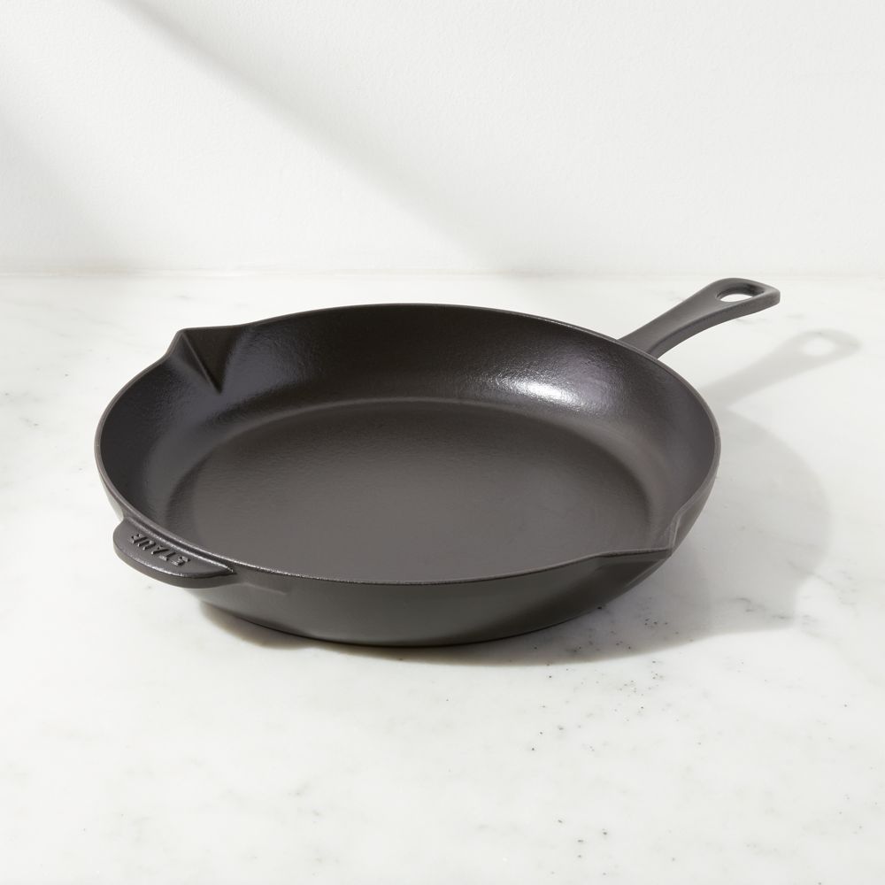 Staub 12" Matte Black Enameled Cast Iron Fry Pan