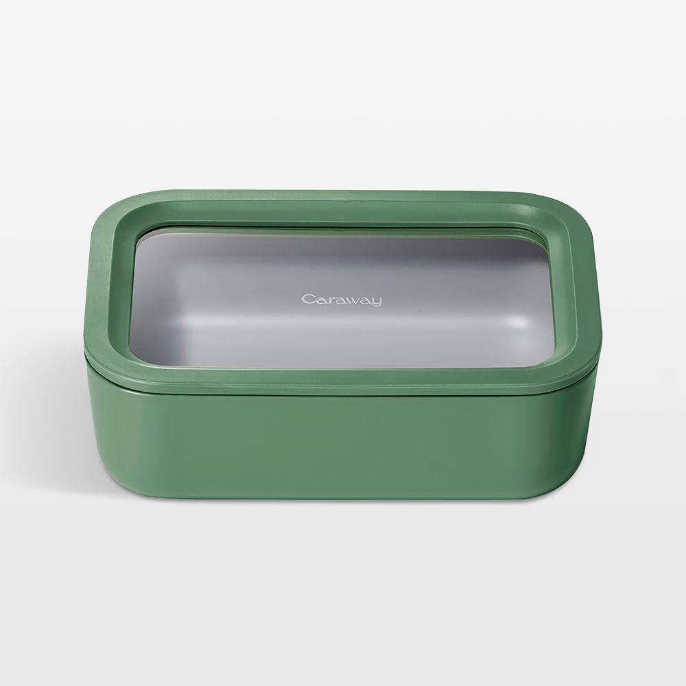 Caraway Sage 6.6-Cup Nonstick Glass Food Storage Container with Lid