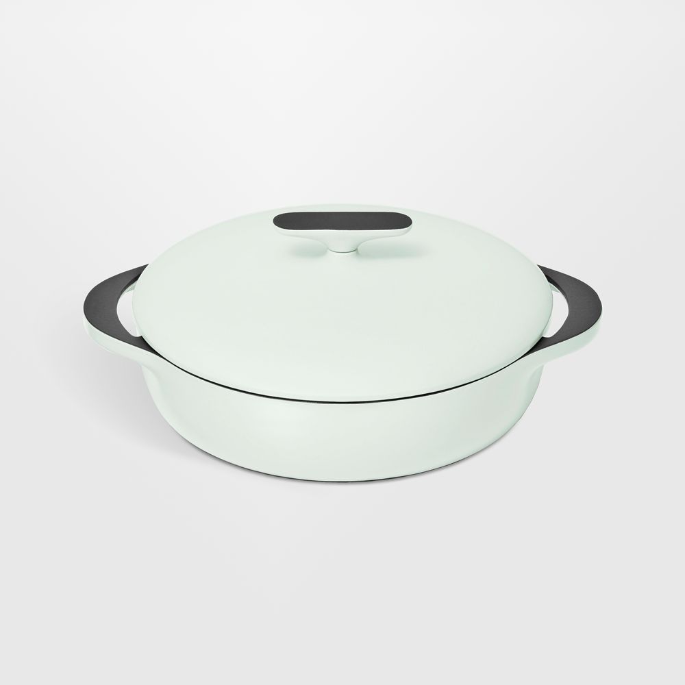 Caraway Light Mist 3.5-Qt. Enameled Cast Iron Braiser with Domed Lid